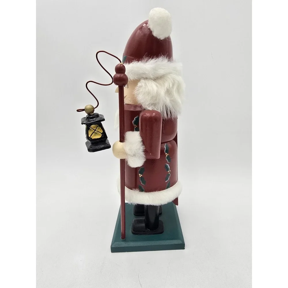 Santa With‎ Lantern Nutcracker Bombay Company Vintage Wooden Painted